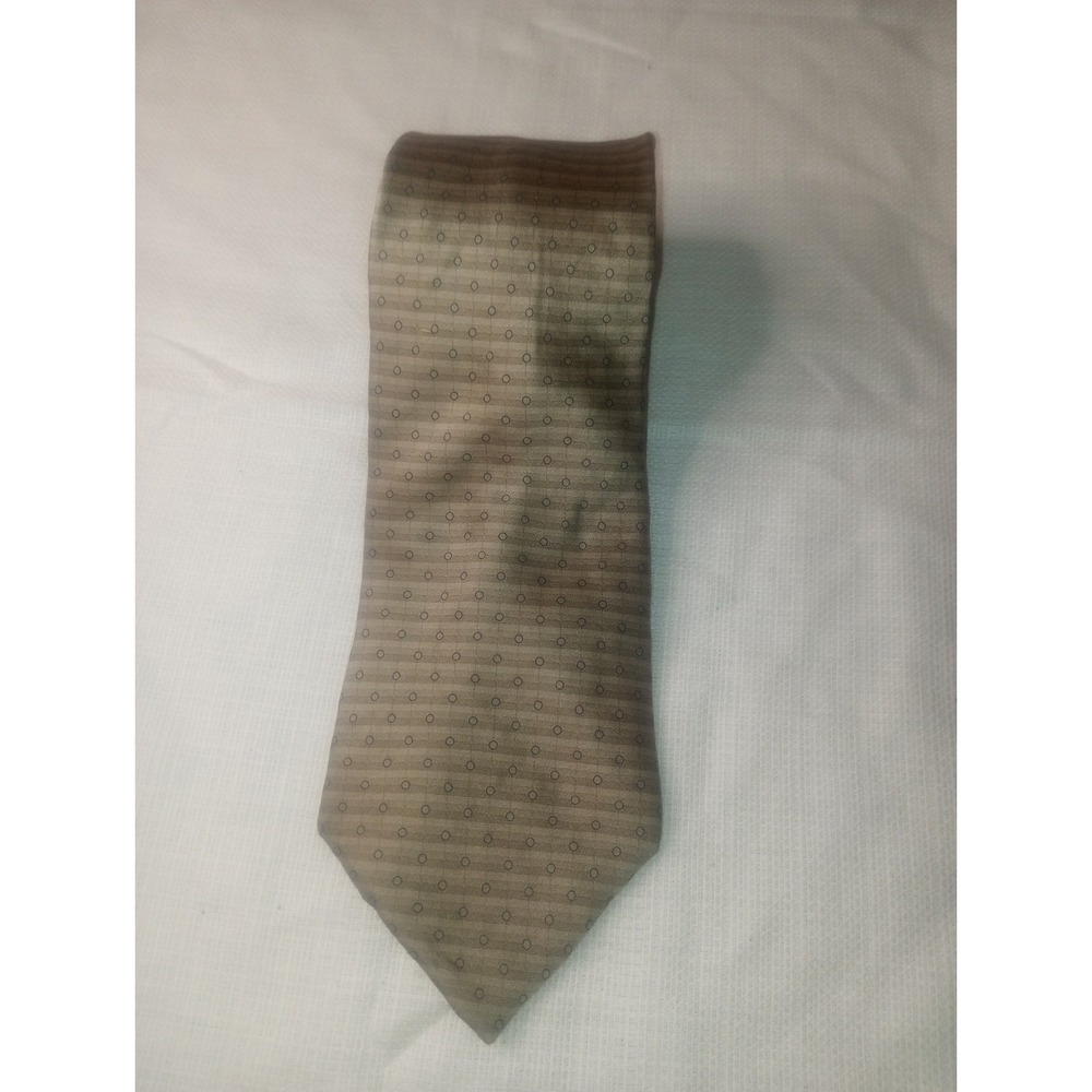 Zylos Gold George Machado Beige Multicolor Dots Silk USA Tie Classic